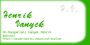 henrik vanyek business card